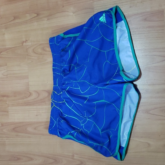 adidas Pants - Adidas Lined Blue Green Athletic Shorts